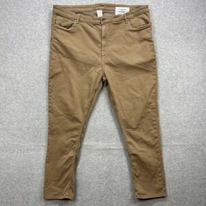 The Perfect Jean NYC Pants Mens 46x32 Brown Khaki Denkhaki Slim Thick Stretch